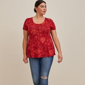 NWT Torrid 00 Soft Button-Front Top, Women's Blouse Tee M / L, Medium Large, 10